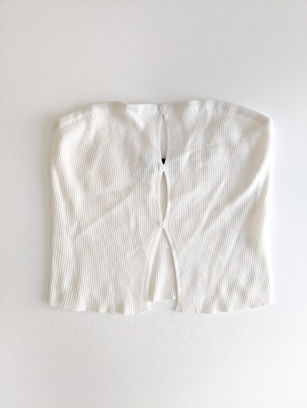 Almost Famous White Ribbed Bandeau Top Size XL